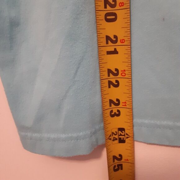 Bon Worth Shirts Womens M Petite Blue V Neck Short Sleeve Floral Embroidered Tee - Picture 6 of 7